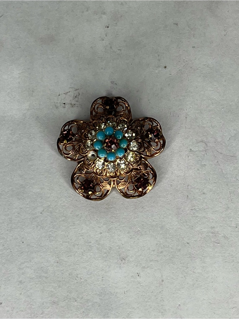 Bronze flower broach